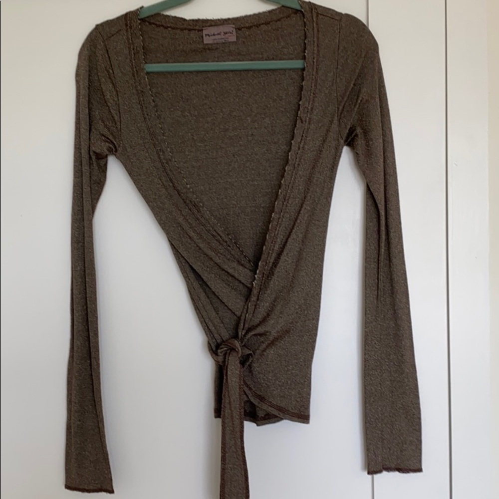 Michael Stars long sleeve wrap around shirt